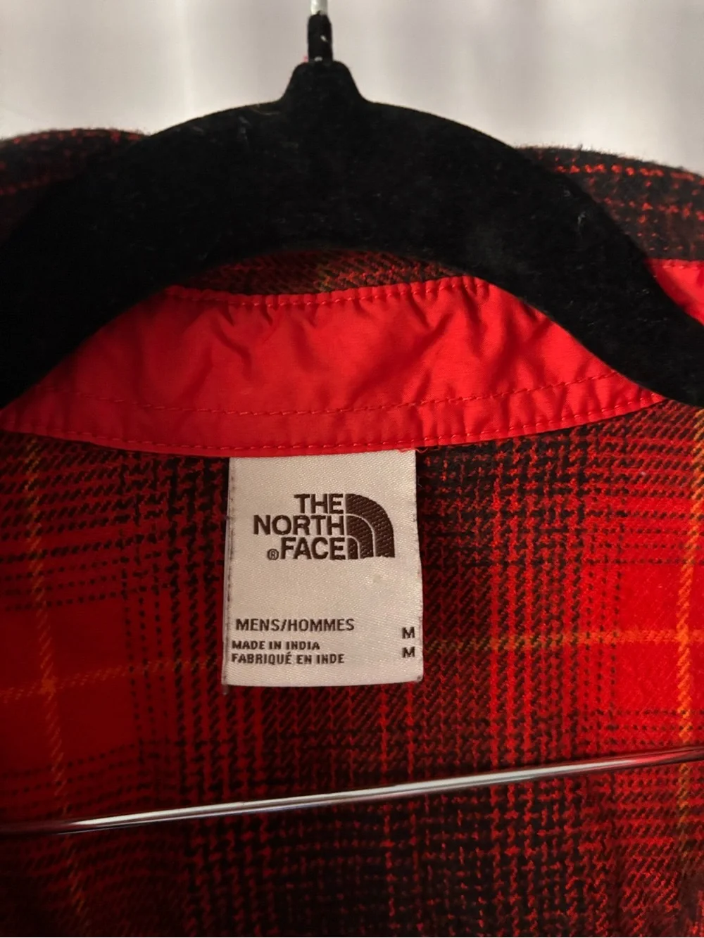 The North Face Men's Red & Black Plaid Button-Down Shirt